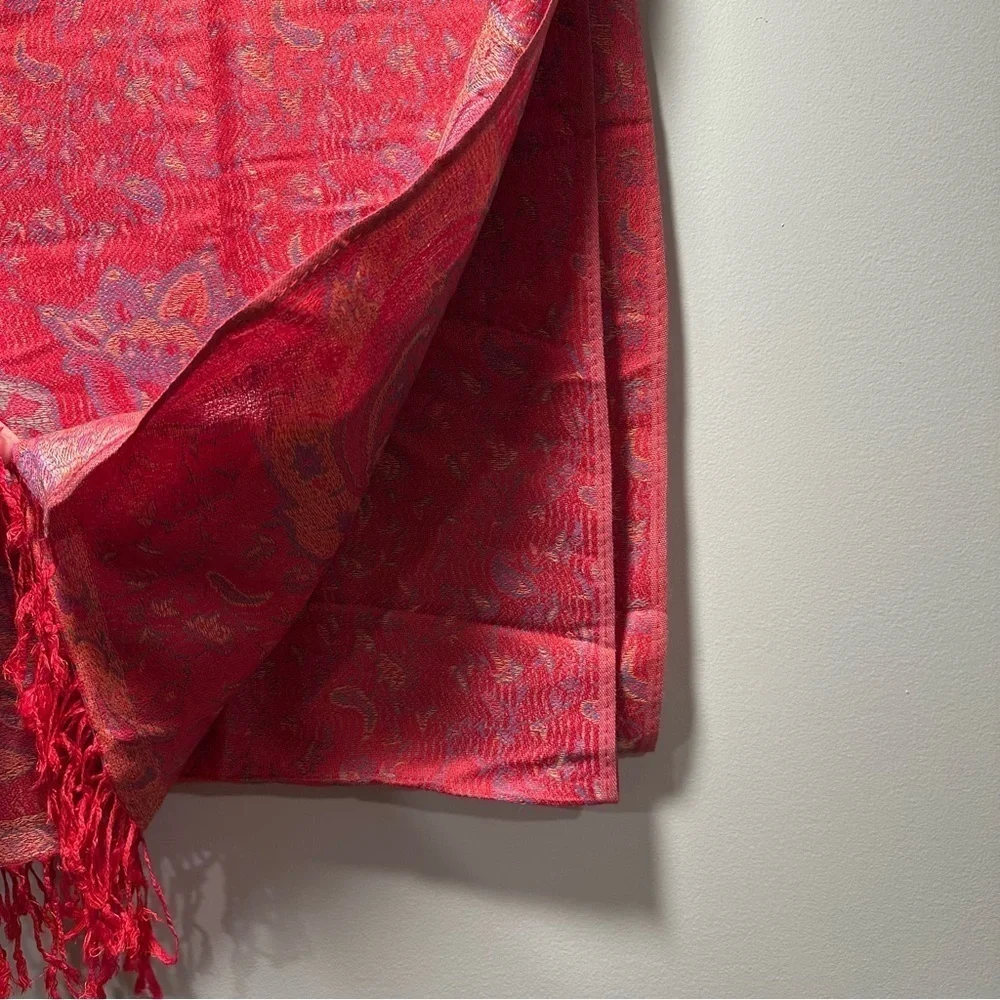 Elegant Shawl in Crimson Red- Versatile Wrap, Stole, Scarf, Veil, Soft & Cozy
